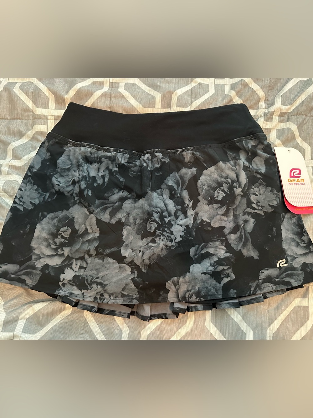 Women’s Black Floral Athletic Skort